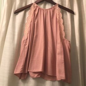 Kendall and Kylie Blush Tank with appliqué details